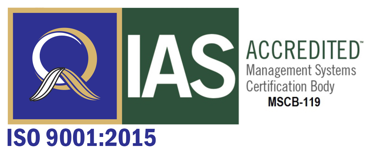 IAS Accredited - ISO 9001:2015 Management Systems Certification Body MSCB-119